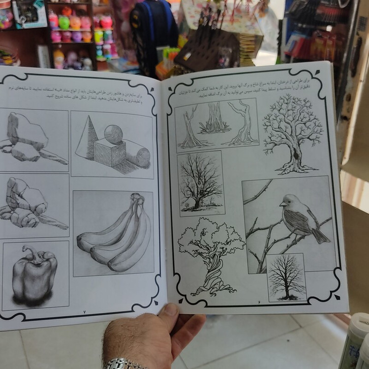 کتاب طراحی پیشرفته آموزش نقاشی سیاه قلم قطع رحلی