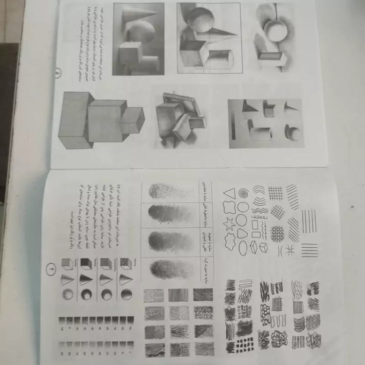 کتاب آموزش طراحی و نقاشی نسیم اندازه33در24با 40صفحه آموزش سیاه قلم اشیا گل چهره حیوانات ووو