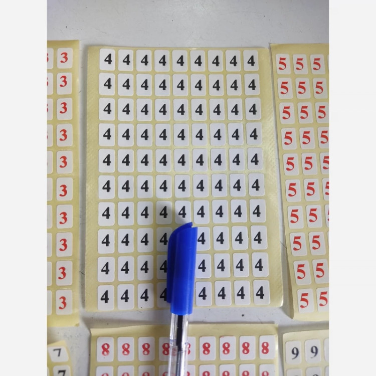 برچسب عدد برچسب شماره از دو الی نه و صفر