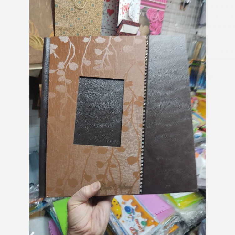 آلبوم عکس چرم آینه نگینی 33*35 با 20برگ 34*29 قابل جاگذاری عکس در اندازه های مختلف