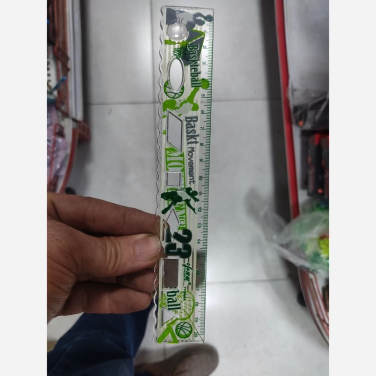 خط کش پلاستیکی شابلون دار طرحدار 20 سانت