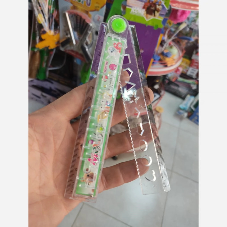 خط کش ماز دار تاشو شابلون دار30سانت