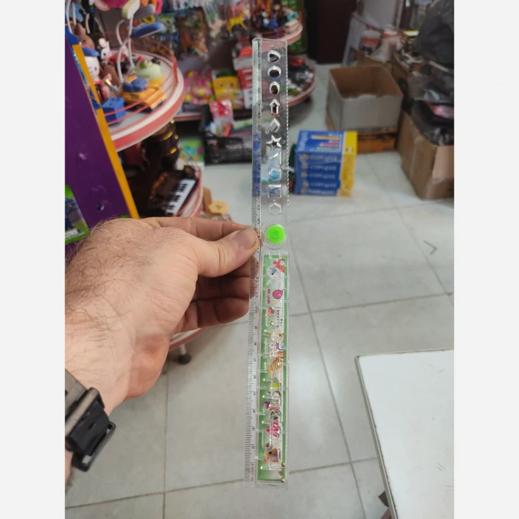 خط کش ماز دار تاشو شابلون دار30سانت