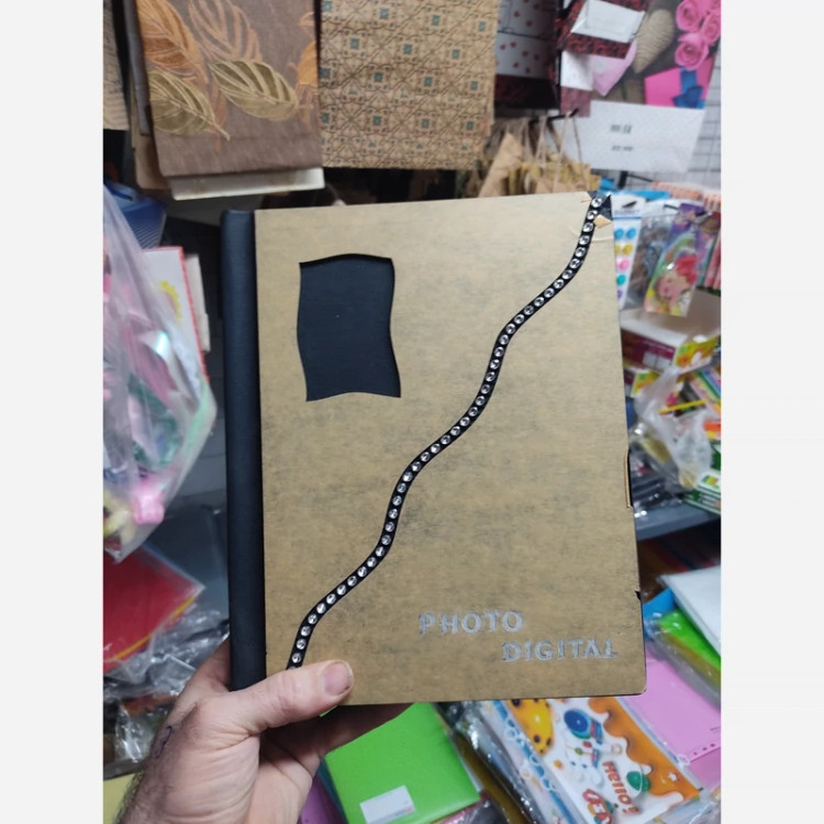 آلبوم عکس مگنتی 19*24 با 11برگ دو رو با جلد نگین دار آینه ای