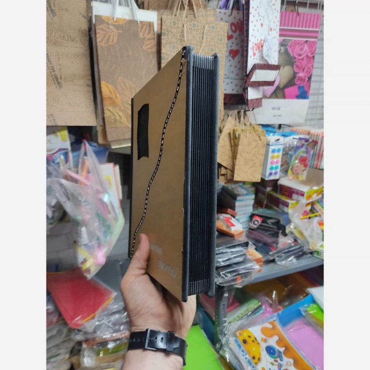 آلبوم عکس مگنتی 19*24 با 11برگ دو رو با جلد نگین دار آینه ای