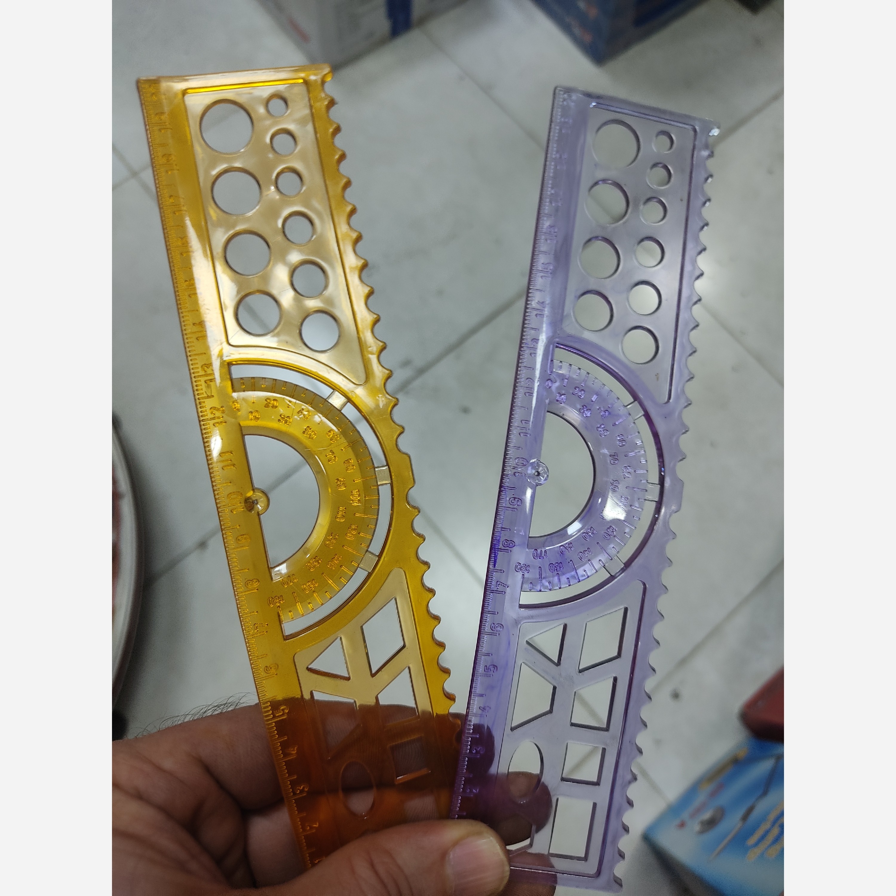 خط کش ژله ای نقاله دار 20 سانت