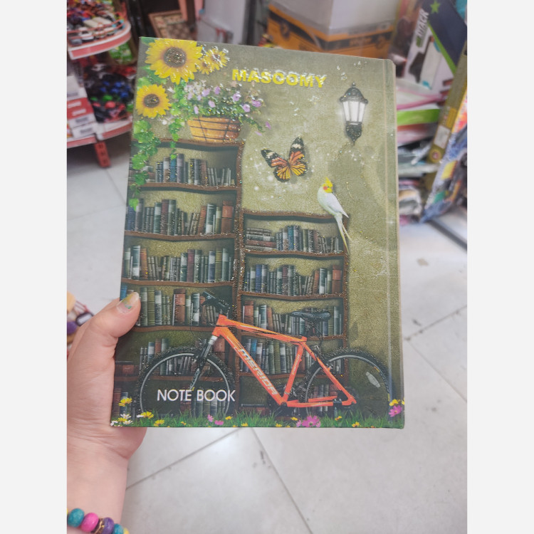 دفتر 200 برگ جلد سخت طرح دار دوختی