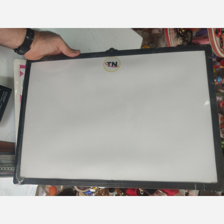 تخته وایت برد دو رویه سفید 50*35 دور پلاستیک