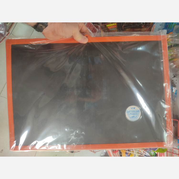 تخته وایت برد دو رو گچ نویس و وایت برد الفبا اندازه 50*35