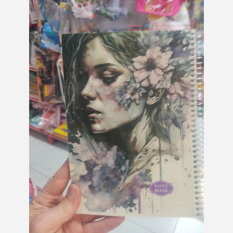 دفتر انگلیسی100 برگ طلقی سه خط تک سیم کاغذ 70 گرم