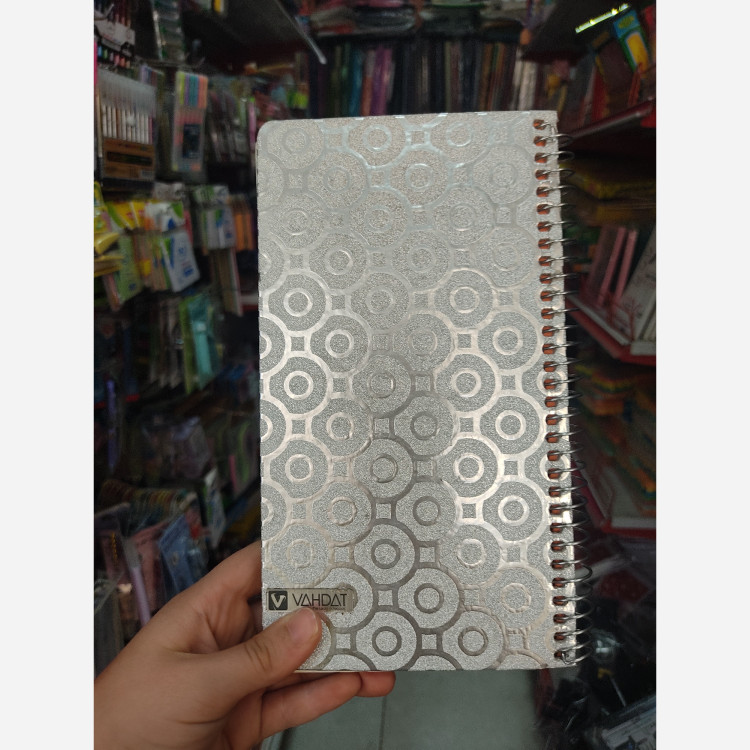 دفتر یادداشت سیمی جلد سخت اکلیلی 20*11 با کاغذ اوروپایی